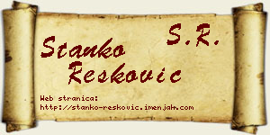 Stanko Resković vizit kartica